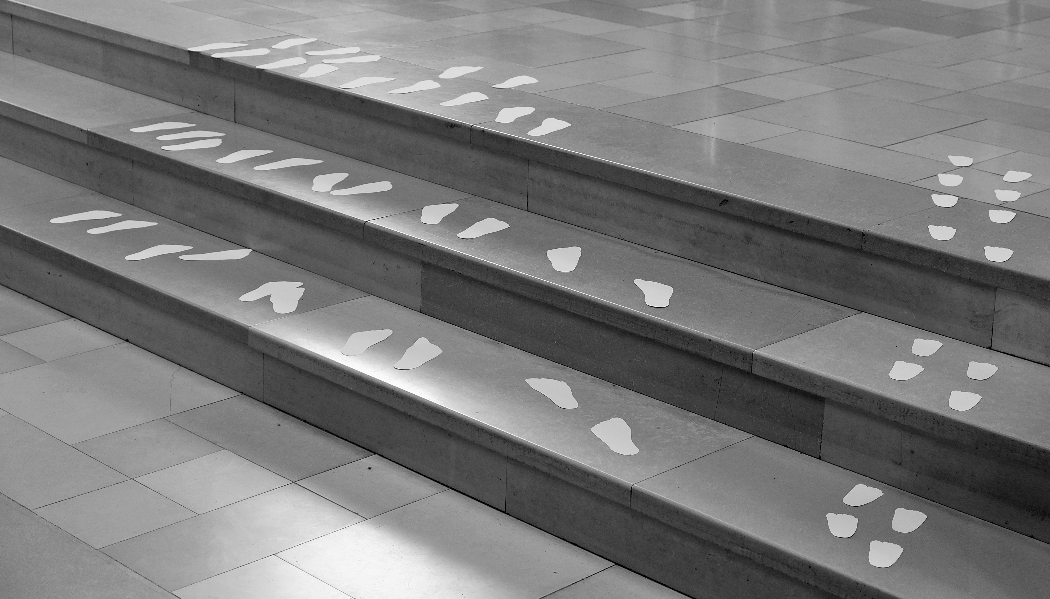 Fußspuren Treppe